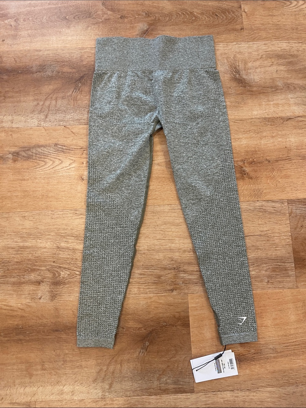 Gymshark Seamless High-Waist Ribbed Leggings in Heather Gray